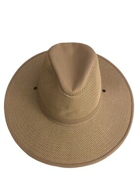Men's Wide-Brim Mesh Sun Hat — Tan